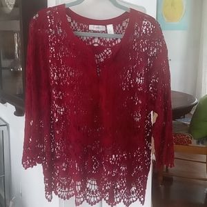 CJ banks crocheted top